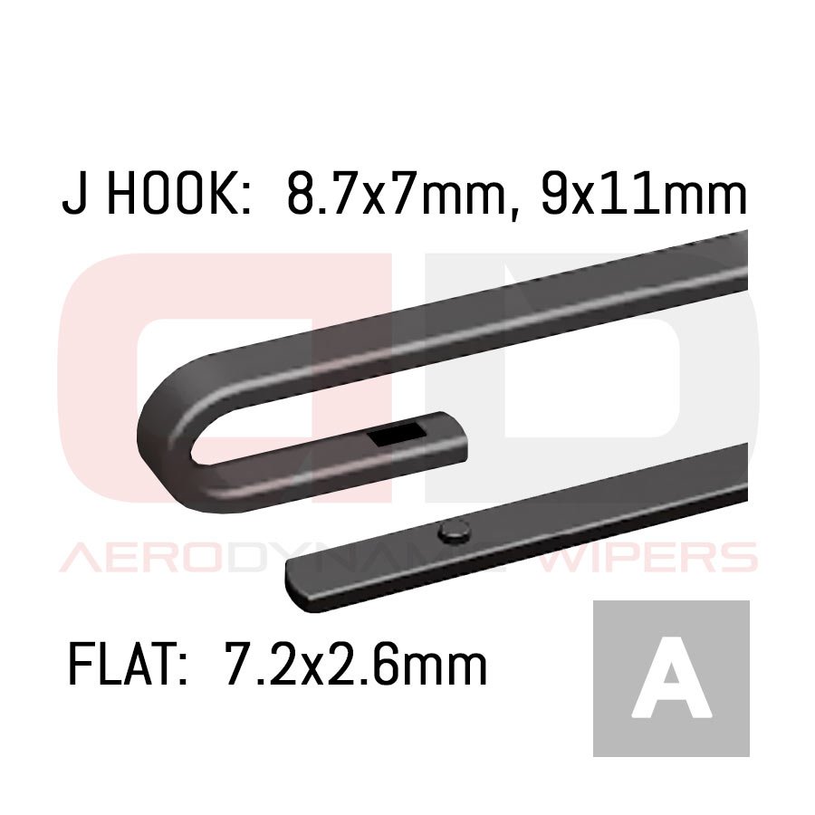 Wiper Arm Adapter For J Hook/U Hook/Flat (Type A) Pair ADWIPERS